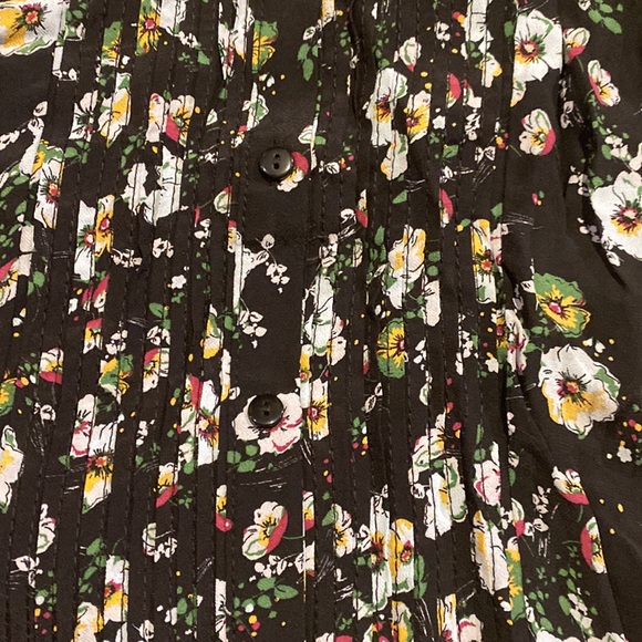 Zara The Penny Blouse Black Floral White Daisy Print Women’s Size XSmall NWT - Picture 5 of 7